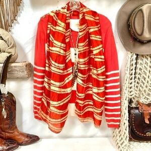 Silk Christmas candy cane vibe soft scarf/neck wrap w holiday cabin vibe